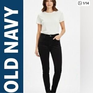 Old Navy Black Velveteen 5 Pocket Rockstar Pants Size 6
